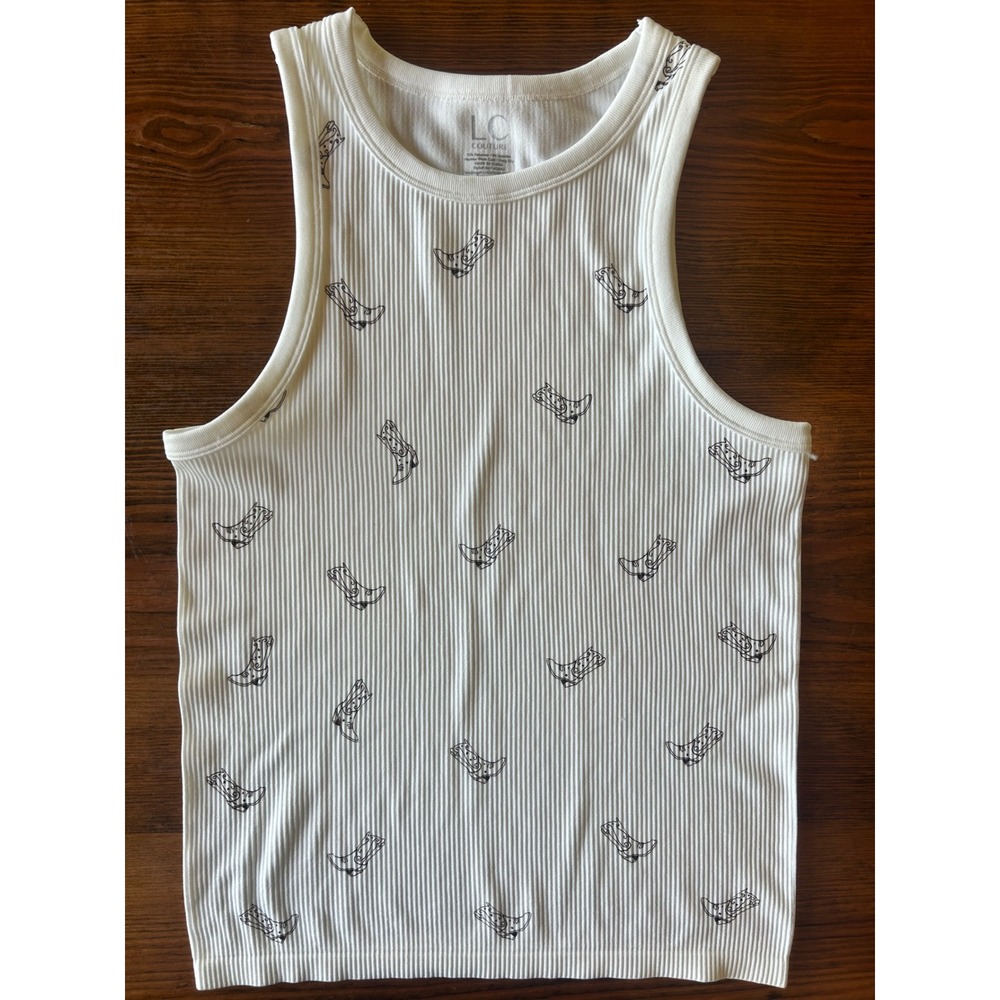 Western Cowboy Boot Tank Top L/XL